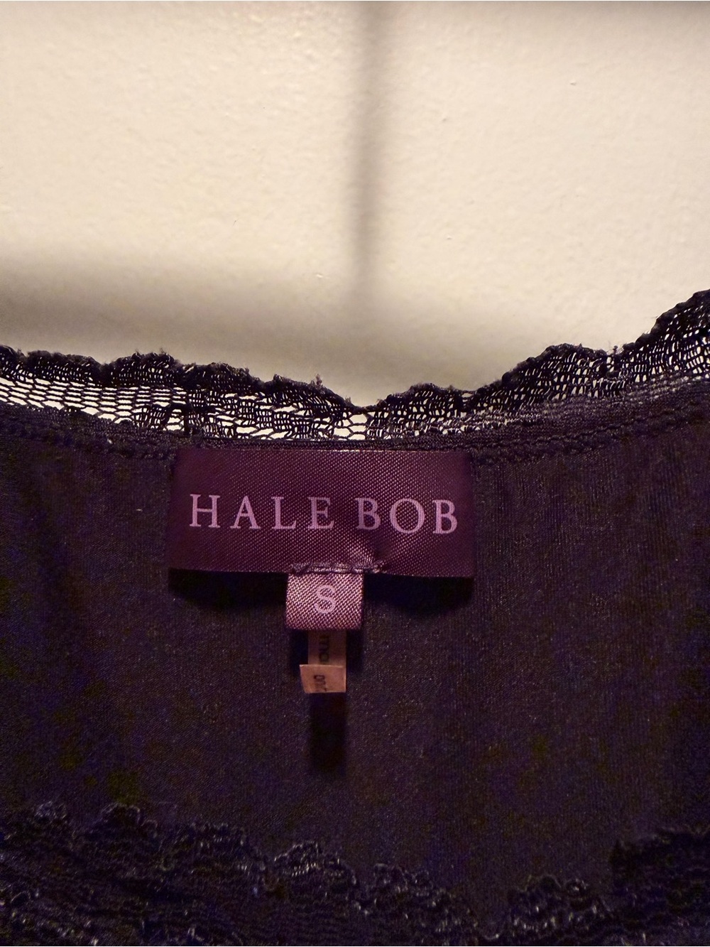 Hale Bob Black Long-Sleeve Lace Scoop Neck Top - Picture 3 of 4